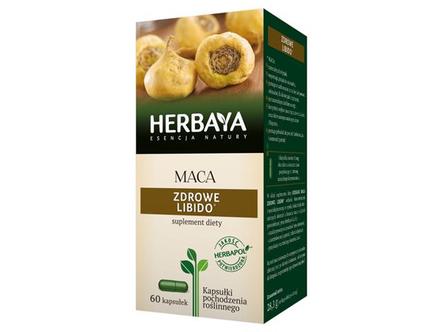 Herbaya Maca Zdrowe Libido interakcje ulotka kapsułki 75 mg 60 kaps.