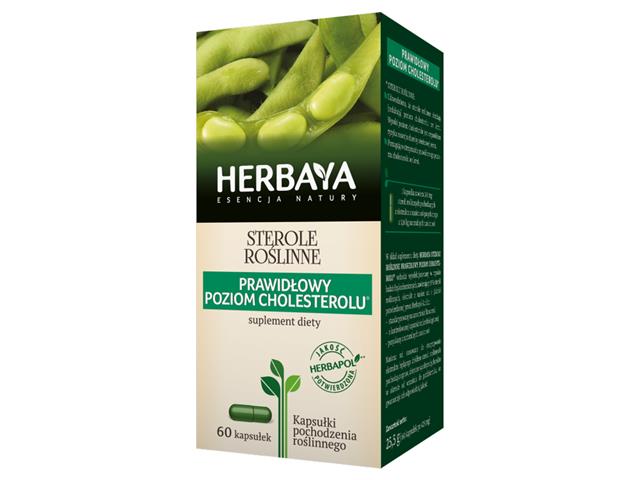 Herbaya Sterole Roślinne Prawidłowy Poziom Cholesterolu interakcje ulotka kapsułki - 60 kaps.