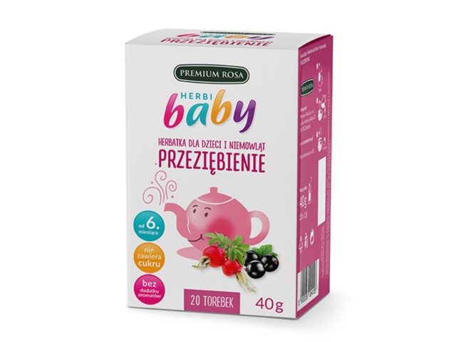 Herbi Baby Przeziębienie Herbatka dla niemowląt i dzieci interakcje ulotka herbata  20 toreb.