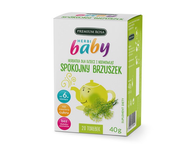 Herbi Baby Spokojny Brzuszek Herbatka dla niemowląt i dzieci interakcje ulotka   20 toreb.