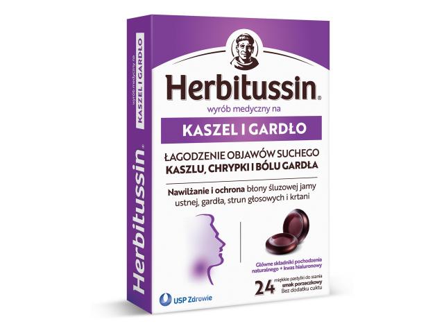 Herbitussin Kaszel i Gardło interakcje ulotka pastylki do ssania - 24 pastyl.