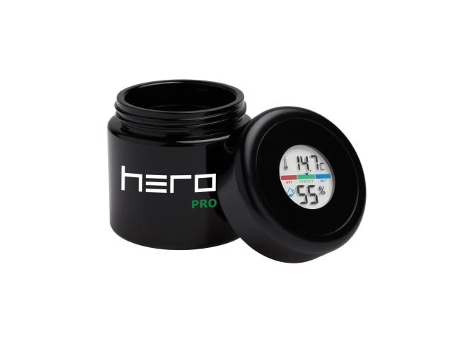 Hero Pro Pojemnik 100 ml szklany z higrometrem bezzapachowy interakcje ulotka pojemnik  1 szt.