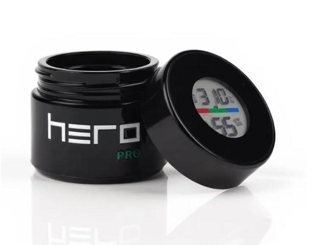 Hero Pro Pojemnik 50 ml szklany z higrometrem bezzapachowy interakcje ulotka urządzenie  1 szt.