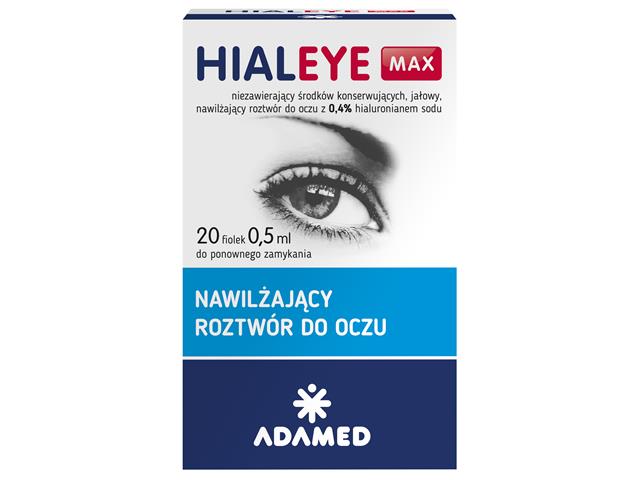 Hialeye Max interakcje ulotka roztwór - 20 fiol. po 0,5 ml