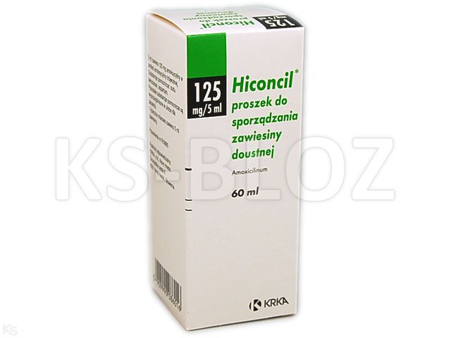 Hiconcil interakcje ulotka proszek do sporządzania zawiesiny doustnej 125 mg/5ml 60 ml