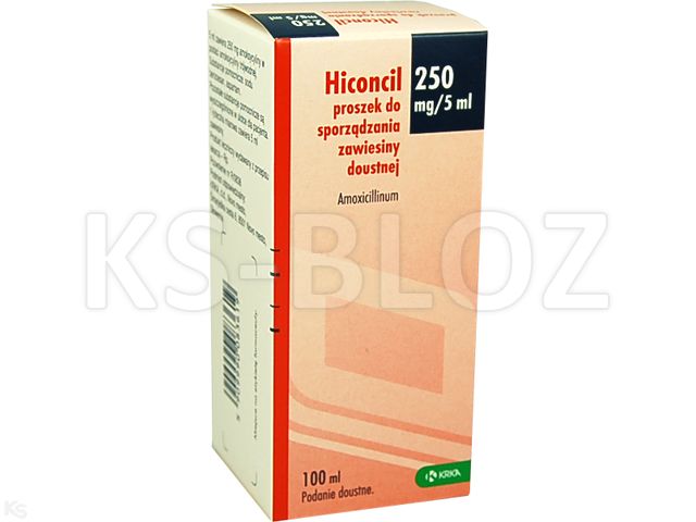 Hiconcil interakcje ulotka proszek do sporządzania zawiesiny doustnej 250 mg/5ml 100 ml