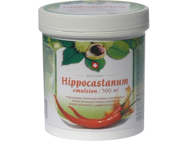 HIPPOCASTANUM Emulsion HOT interakcje ulotka emulsja na skórę - 500 ml