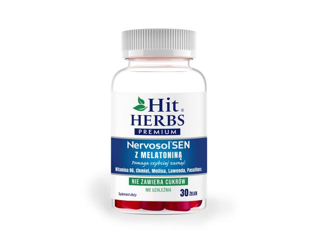 Hit Herbs Premium Nervosol Sen z melatoniną interakcje ulotka żelki  30 szt.