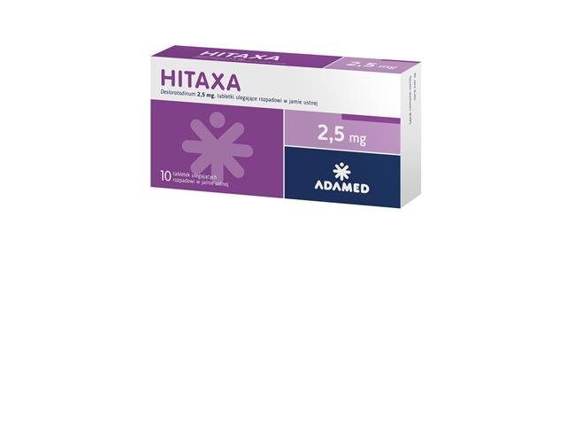 Hitaxa interakcje ulotka tabletki ulegające rozpadowi w jamie ustnej 2,5 mg 10 tabl.