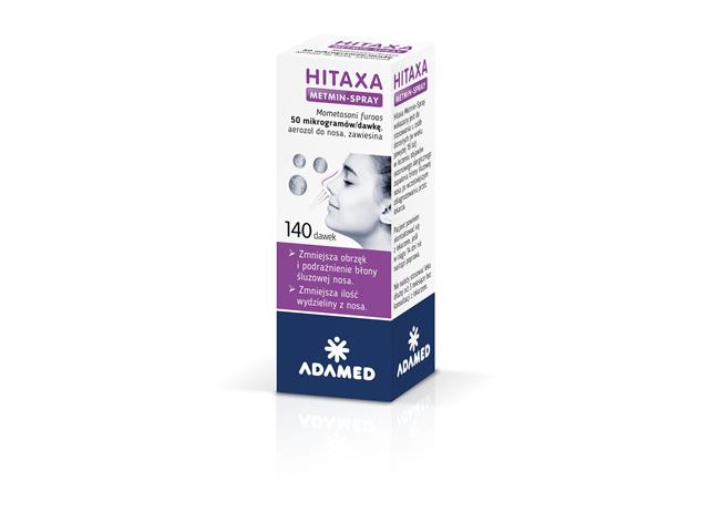 Hitaxa Metmin-Spray interakcje ulotka aerozol do nosa, zawiesina 50 mcg/daw. 1 but. po 140 daw.