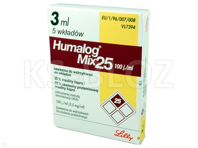 Humalog Mix 25 interakcje ulotka zawiesina do wstrzykiwań 100 j.m./ml 