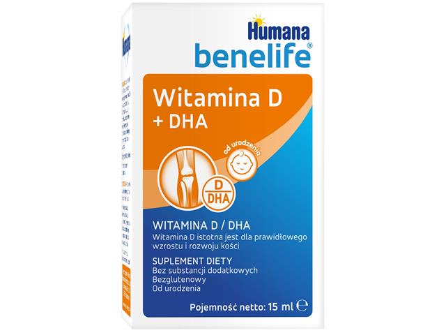 Humana benelife D3+DHA interakcje ulotka płyn  15 ml