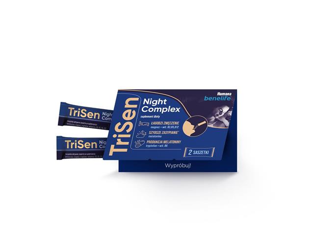 Humana benelife TriSen Night Complex interakcje ulotka saszetka  2 sasz. po 2,4 g