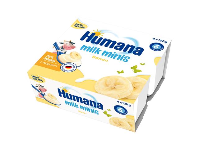 Humana Milk Minis Deserek jogurtowy dla niemowląt z przecierem bananowym interakcje ulotka deser - 4 szt. po 100 g