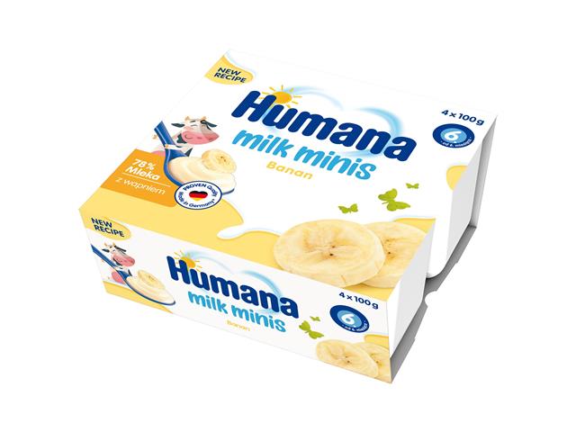 Humana Milk Minis Deserek jogurtowy dla niemowląt z przecierem bananowym interakcje ulotka   4 szt. po 100 g