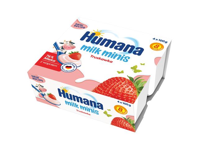 Humana Milk Minis Truskawka Deserek jogurtowy dla niemowląt z przecierem truskawkowym interakcje ulotka   4 szt. po 100 g