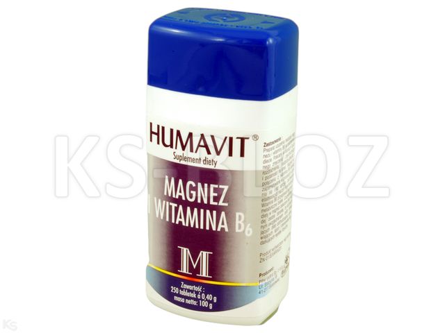 Humavit M Magnez i Witamina B6 interakcje ulotka tabletki  250 tabl.