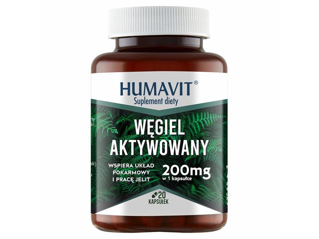 Humavit Węgiel Aktywowany interakcje ulotka kapsułki  20 kaps.