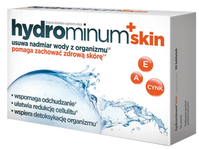 Hydrominum + Skin interakcje ulotka tabletki  30 tabl.