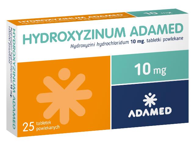 Hydroxyzinum Adamed interakcje ulotka tabletki powlekane 10 mg 25 tabl.