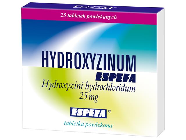 Hydroxyzinum Espefa interakcje ulotka tabletki powlekane 25 mg 25 tabl.