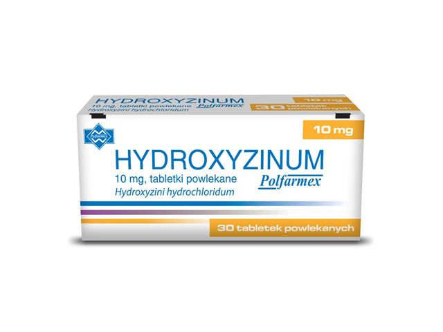 Hydroxyzinum Polfarmex interakcje ulotka tabletki powlekane 10 mg 30 tabl.