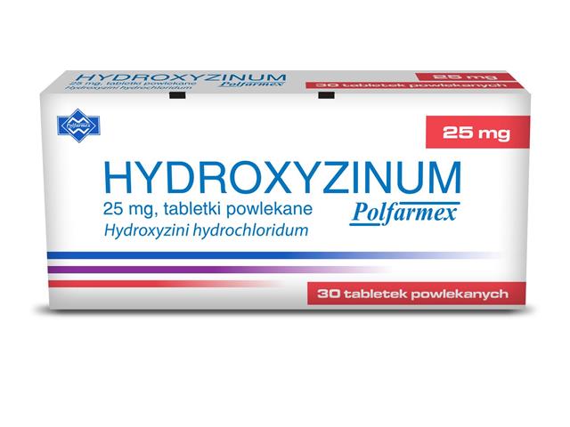 Hydroxyzinum Polfarmex interakcje ulotka tabletki powlekane 25 mg 30 tabl.