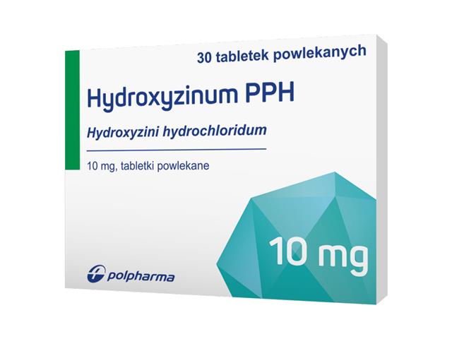 Hydroxyzinum PPH interakcje ulotka tabletki powlekane 10 mg 30 tabl.