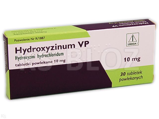 Hydroxyzinum Vp interakcje ulotka tabletki powlekane 10 mg 30 tabl.
