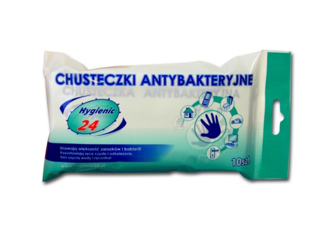 Hygienic 24 Chusteczka antybakteryjna nawilżająca duża interakcje ulotka chusteczka  10 szt.