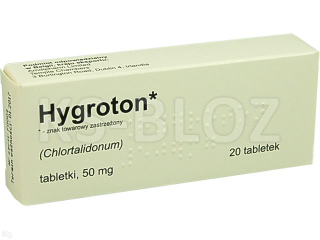 Hygroton interakcje ulotka tabletki 50 mg 20 tabl. | (2 blist. po 10 tabl.)