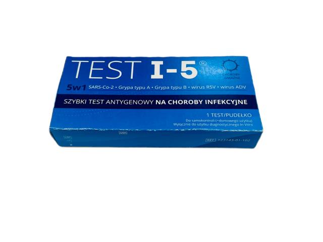I-5 Combo SARS-CoV-2/FluA/FluB + ADV/RSV Test na choroby infekcyjne 5w1 antygenowy interakcje ulotka test - 1 szt.