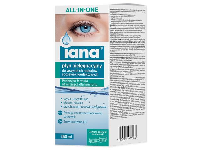 Iana All In One Płyn pielęgnacyjny do soczewek kontaktowych interakcje ulotka płyn - 360 ml