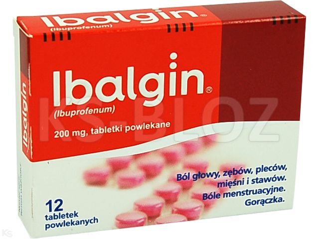 Ibalgin interakcje ulotka tabletki powlekane 200 mg 12 tabl. | 1 blist.a 12 szt.