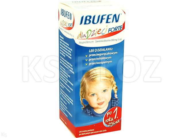 Ibufen Dla Dzieci Forte o smaku coli interakcje ulotka zawiesina doustna 200 mg/5ml 100 ml | butelka