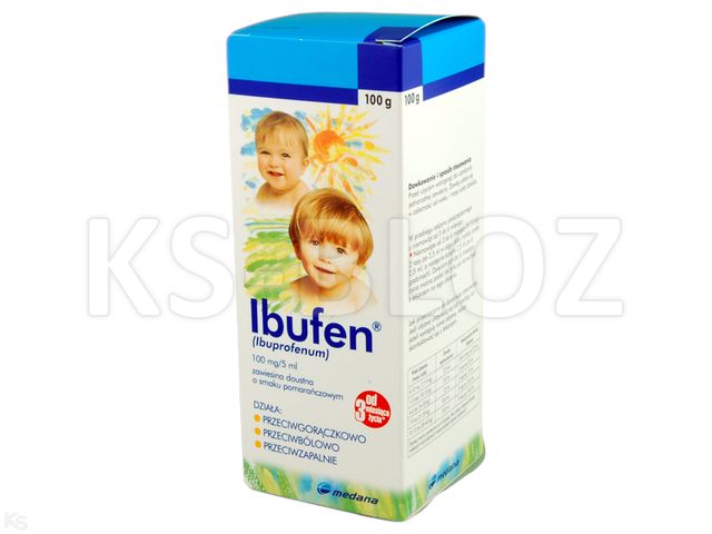 Ibufen Dla Dzieci o smaku malinowym interakcje ulotka zawiesina doustna 100 mg/5ml 100 g