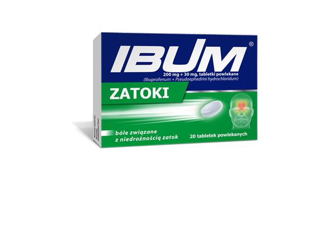 Ibum Zatoki interakcje ulotka tabletki powlekane 200mg+30mg 20 tabl.