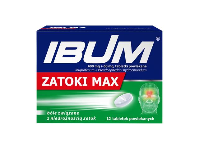 Ibum Zatoki Max interakcje ulotka tabletki powlekane 400mg+60mg 