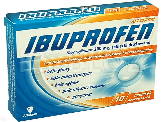 Ibuprofen Aflofarm interakcje ulotka tabletki drażowane 200 mg 10 tabl.