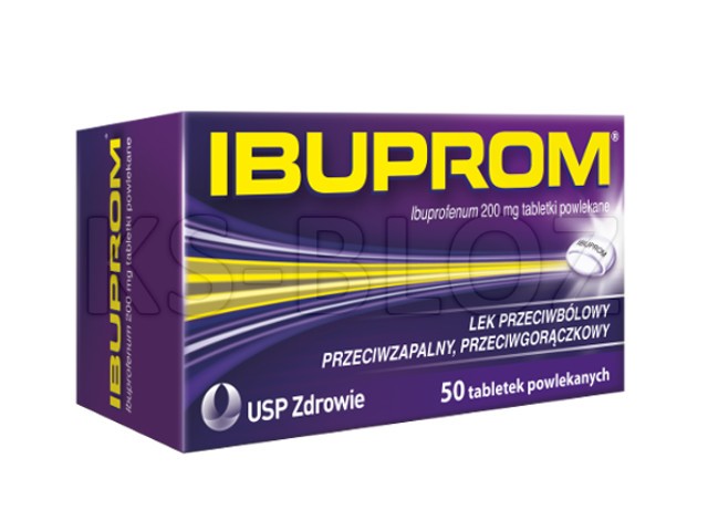 Ibuprom interakcje ulotka tabletki powlekane 200 mg 50 tabl. | butelka