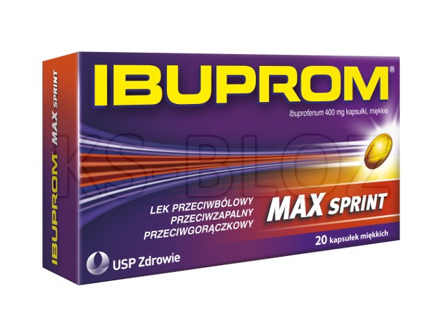 Ibuprom Max Sprint interakcje ulotka kapsułki miękkie 400 mg 20 kaps.