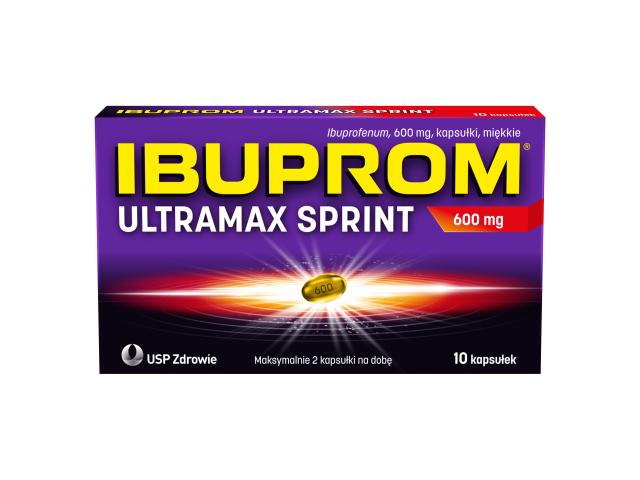 Ibuprom Ultramax Sprint interakcje ulotka kapsułki miękkie 600 mg 10 kaps.