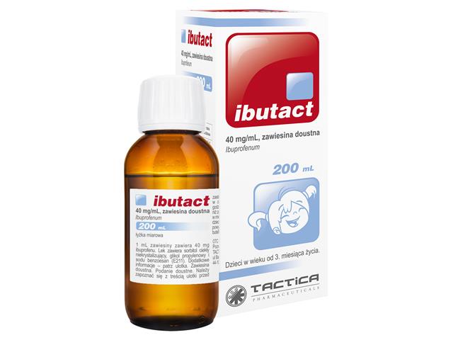 Ibutact interakcje ulotka zawiesina doustna 40 mg/ml 1 but. po 200 ml (+ łyżka miarowa)