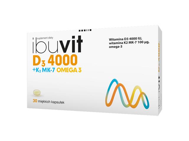 Ibuvit D3 4000 + K2 MK7 Omega 3 interakcje ulotka kapsułki miękkie  30 kaps.