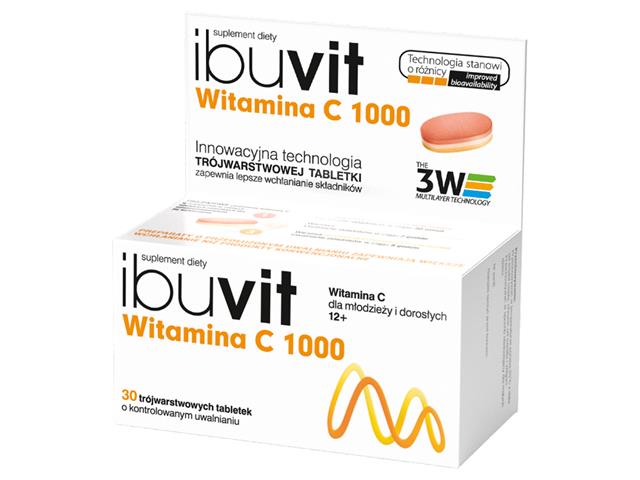 Ibuvit Witamina C 1000 interakcje ulotka tabletki  30 tabl.