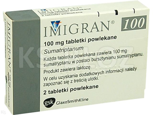 Imigran interakcje ulotka tabletki powlekane 100 mg 2 tabl. (blist.)