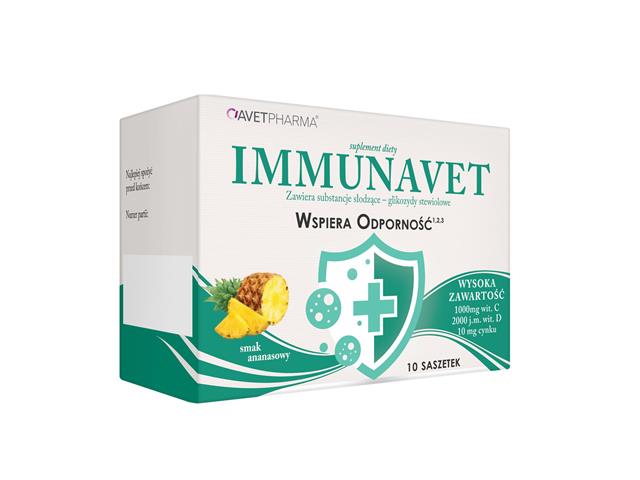 Immunavet interakcje ulotka saszetka - 10 sasz.