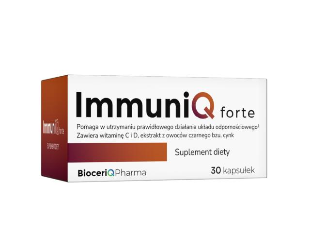 ImmuniQ Forte interakcje ulotka kapsułki twarde  30 kaps.