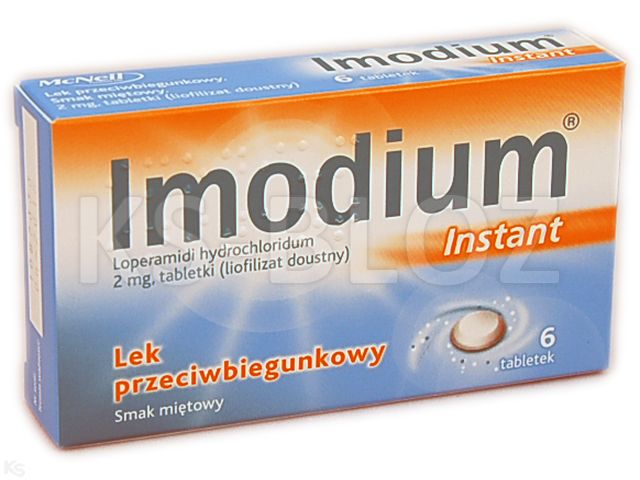 Imodium Instant interakcje ulotka tabletki ulegające rozpadowi w jamie ustnej 2 mg 6 tabl.