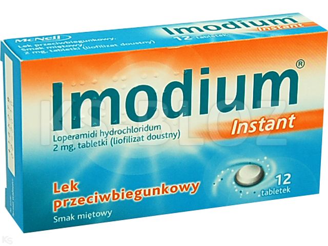Imodium Instant interakcje ulotka tabletki ulegające rozpadowi w jamie ustnej 2 mg 12 tabl.